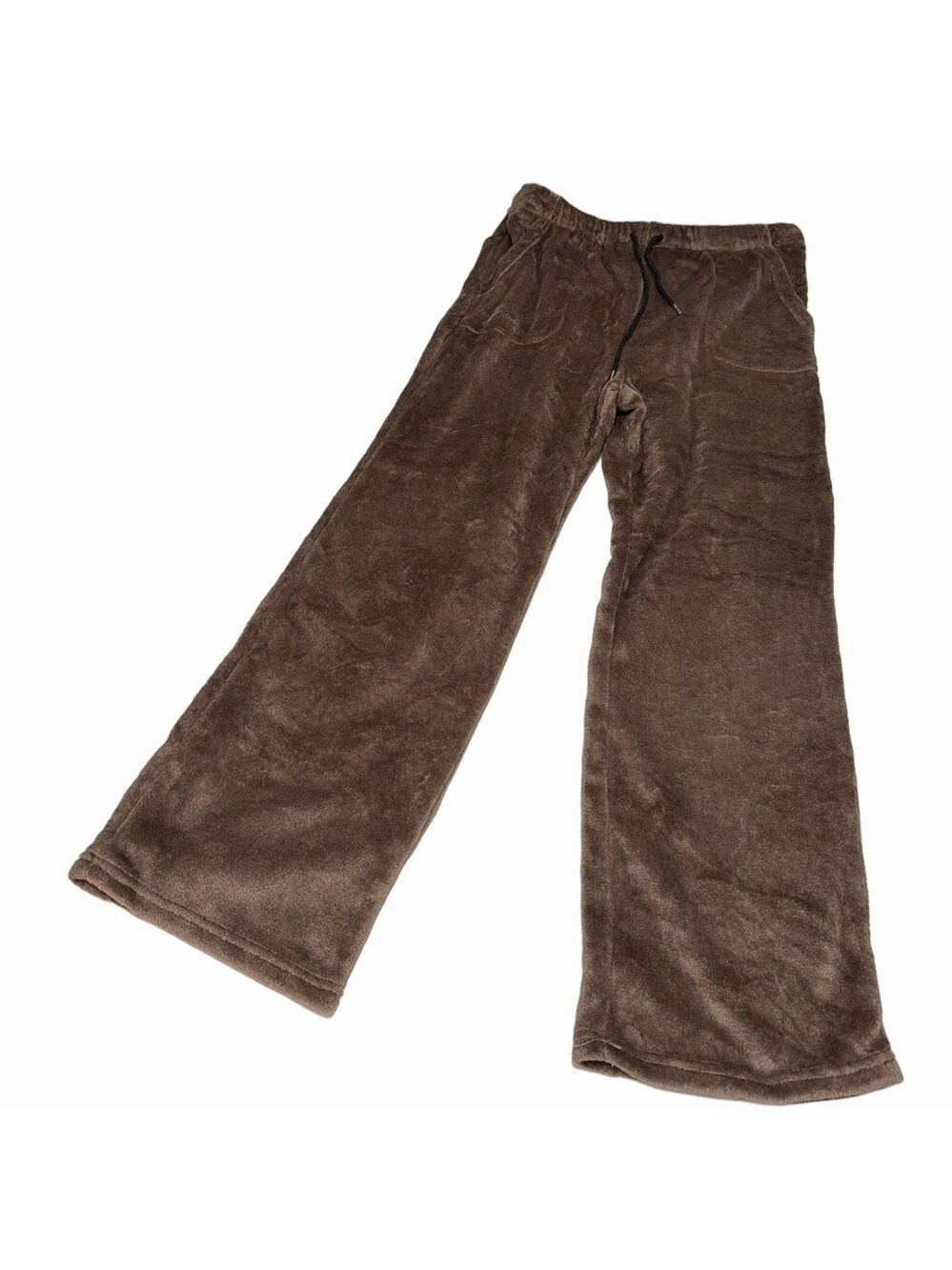 Women's Pull On Brown Plush Fuzzy Casual Pants Size 3XL #260392